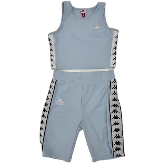 KAPPA Light Blue Banda Monogram Logo Tank and Shorts Bundle Set Size L and M - Picture 1 of 11